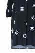 Czarna tuniko - koszula plus size z wzorem krótki rękaw - SUSANNY