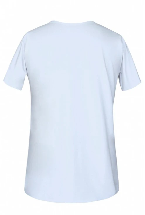 Biała bluzka z krótkim rękawem - wzór koliber - JENA