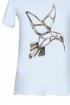 Biała bluzka z krótkim rękawem - wzór koliber - JENA