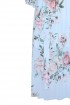 Błękitna sukienka maxi w róże - VALENTINA