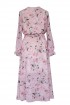 Pudrowa sukienka maxi z kwiatowym wzorem - VALENTINA