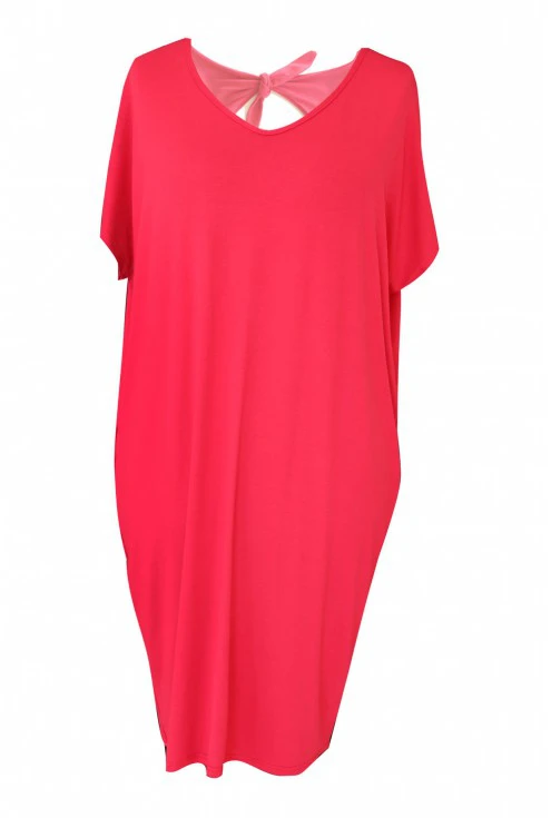 różowa sukienka oversize z wiskozy xxl