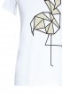 Biała bluzka z krótkim rękawem - wzór flaming - JENA