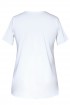 Biała bluzka z krótkim rękawem - wzór flaming - JENA