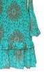 Zwiewna sukienka hiszpanka z falbanami - KLARA - zielona w orientalne dmuchawce