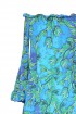 Zwiewna sukienka hiszpanka z falbanami - KLARA - turkusowa w liście
