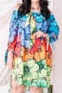 Kolorowa sukienka hiszpanka w tęczowe kwiatowy - FONETTI