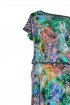 Kolorowa sukienka 7/8 z wzorem w liście  - GRAND PRINT