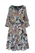 Kolorowa sukienka z falbanami w orientalny wzór - Matilde