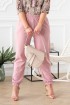 Różowe eleganckie spodnie ze ściągaczami - VIVIANE