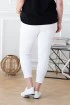 Białe spodnie elastyczne ze złotym wzorem - CATHERINE