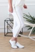 Białe spodnie elastyczne ze złotym wzorem - CATHERINE