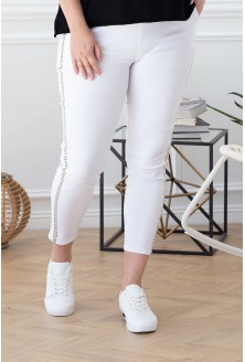białe spodnie dresowe z wzorem xxl