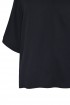 Czarna bluzka z ozdobnym ściągaczem na dekolcie - BRIGITTE