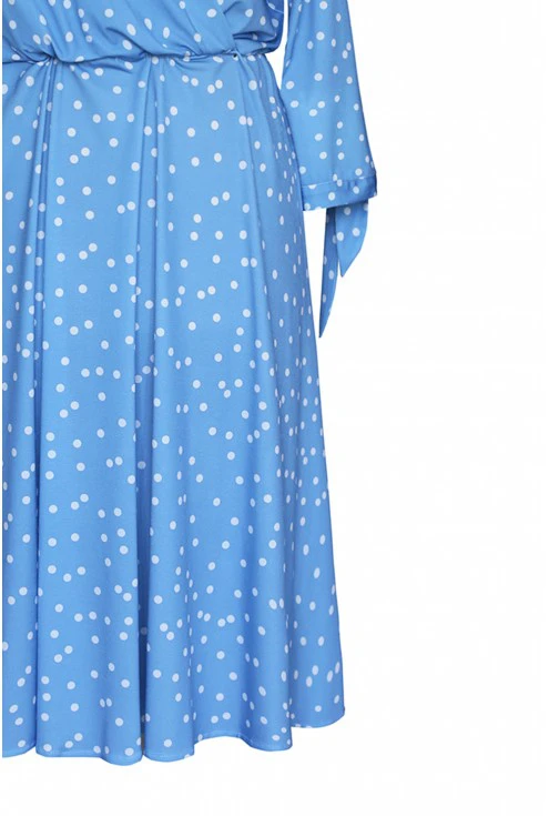 Baby blue sukienka z wiązaniem przy rękawach xxl