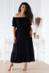 Czarna sukienka hiszpanka maxi z falbankami - DOROTHE