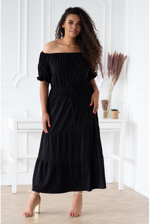 czarna sukienka maxi - plus size