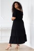 Czarna sukienka hiszpanka maxi z falbankami - DOROTHE