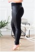 Polskie czarne legginsy plus size łączone z eko skórą - ELEN