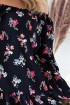 Czarna bluzka hiszpanka w kwiaty - FIORELLE