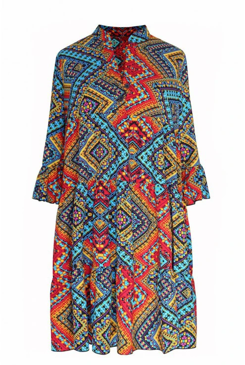 Sukienka boho z azteckim wzorem