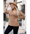 Karmelowy sweter z drobnym splotem - Kristin