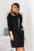 Czarna tunika/sukienka z półgolfem i troczkami - NATIA