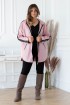 Różowa bluza-kurtka z kapturem z lampasem - OSSIE