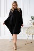Czarna sukienka oversize z ażurową wstawką  - LIVI