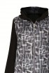 Czarna bluzo-kurtka z łączonych materiałów w szare litery - KATY