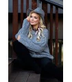 Szary ażurowy sweter - MALISA