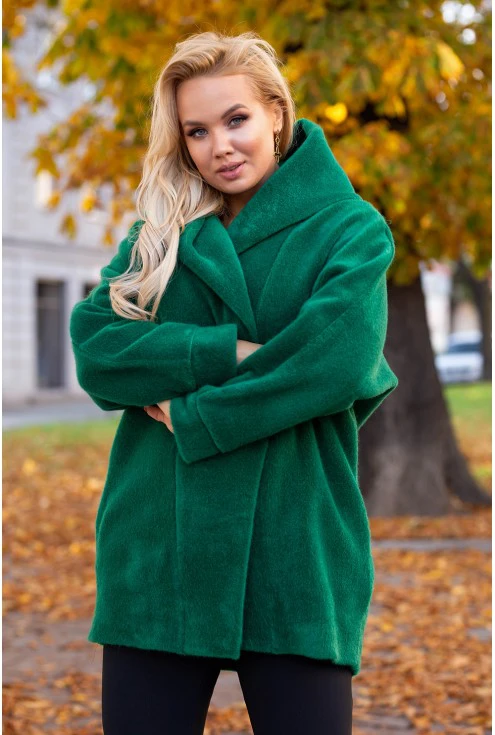Ciepły zielony płaszcz xxl