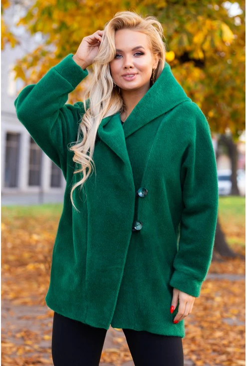 Zielony ciepły płaszcz xxl