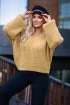 Musztardowy sweter z grubym splotem - EMILLA