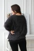 Grafitowy sweter z kopertowym dekoltem - OTILIA