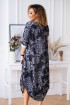 Długa sukienka JAJKO angora - czarne tło mix z szarym