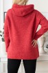 Czerwony/malinowy sweterek kangurek z kapturem - BIANCA