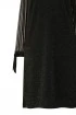 Czarna błyszcząca sukienka z wiązaniem na rękawie - Adessina