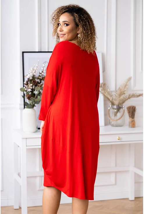 czerwona sukienka xxl Vogue