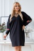 Czarna sukienka plus size z ozdobnymi naszywkami - ROXANE