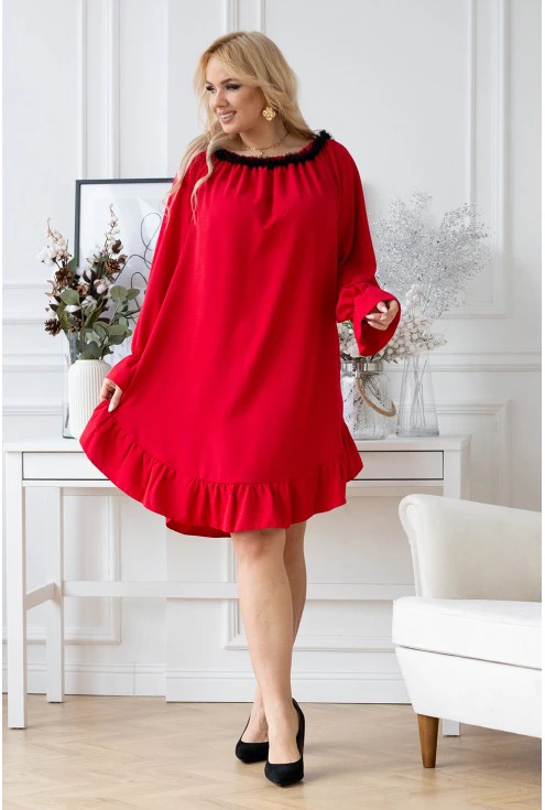 Czerwona sukienka Renel w dużych rozmiarach