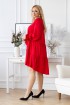 Czerwona sukienka z falbaną - Christine