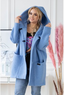 niebieski płaszcz plus size duże rozmiary w XL-ce