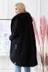 Czarny długi płaszczyk z kapturem - Laila
