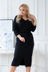 Czarna dresowa ołówkowa sukienka plus size - ROSMARY