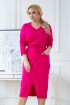 Różowa dresowa ołówkowa sukienka plus size - ROSMARY