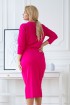 Różowa dresowa ołówkowa sukienka plus size - ROSMARY