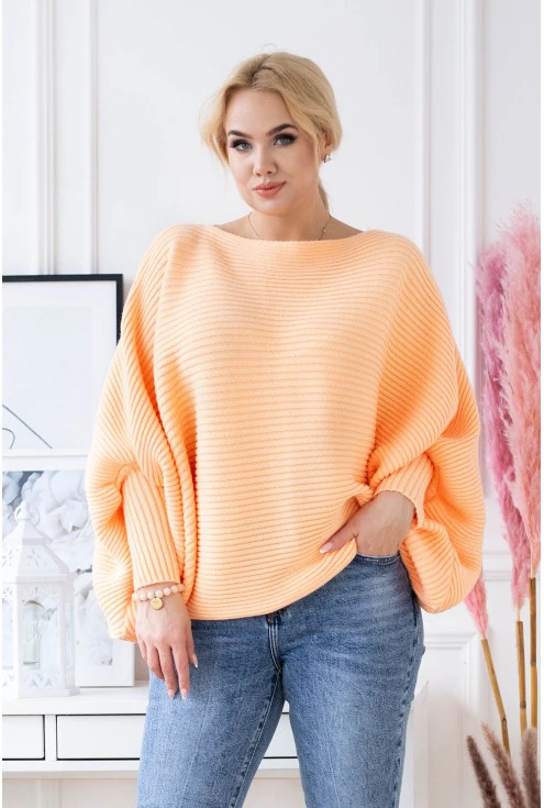 pomarańczowy sweter kimono duże rozmiary