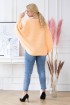 Pomarańczowy sweterek z poziomym splotem - PEYTON
