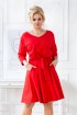 Czerwona rozkloszowana sukienka plus size z gumką w pasie - CATI
